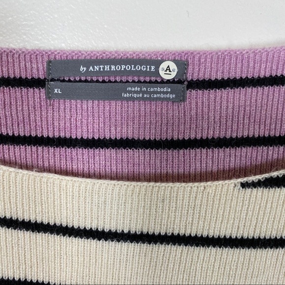 Anthropologie Faye Striped Sweater size XL Purple - Picture 6 of 7
